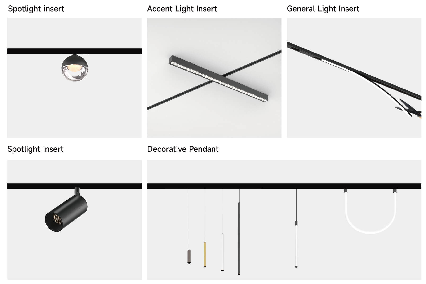 Low Voltage Track System – 11mm wide- Various Inserts